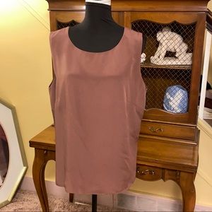 ❤️Neiman Marcus Brown Silk Shell.  Size XL.